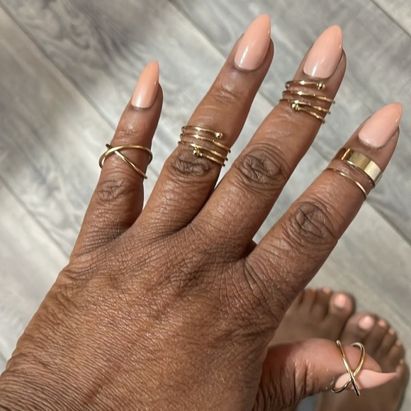 Gold Wire Minimalist Stacking Rings - Picture 5 of 12